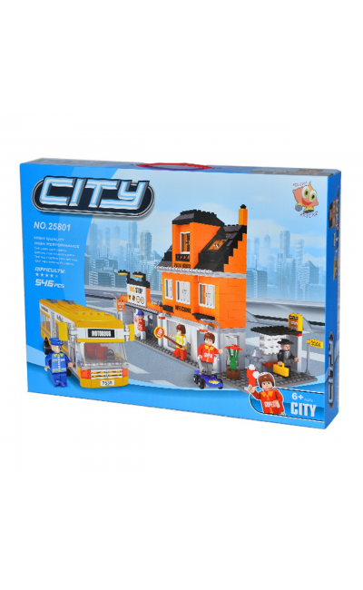 22801 Asya Oyuncak Asya Ant Bricks City 546 Parça Lego Otobüs Durak Seti