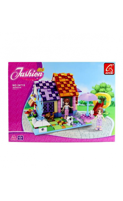 2880 Mega  Ausini Lego Fashion Girl Hayvanlarla Kaydırak Eğlencesi ''424 Parça''