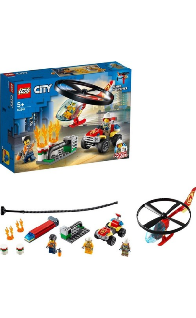 LSC60248 LEGO CİTY İTFAİYE HELİKOPTERİ MÜDAHALESİ 60248 - ARAÇLARI SEVEN ÇOCUKLAR İÇİN YARATICI OYUN