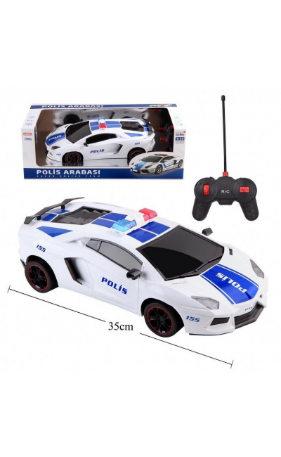 TOY-13 Uzaktan Kumandalı Usb Şarjlı Işıklı Polis Arabası ''35 cm''