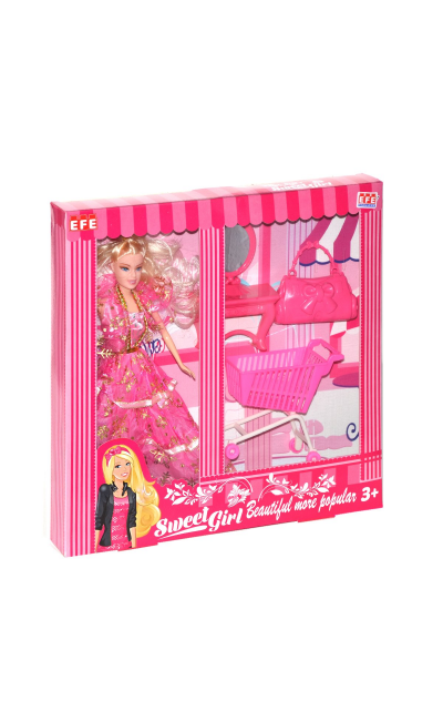 221 Efe Sweet Girl Gardolap Market Arabalı Bebek Oyun Seti