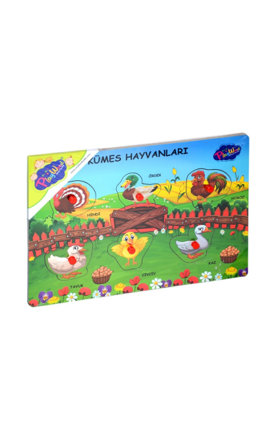 ONY-191/192/193 Onyıl Playwood Ahşap Tutmalı Çiftlik Sevimli Kümes Hayvanları Puzzle