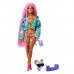GXF09 Barbie Extra Pembe Örgü Saçlı Bebek