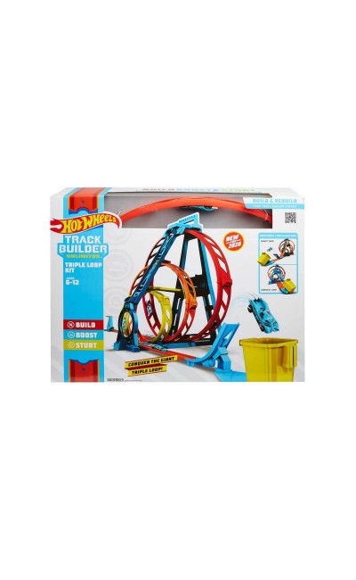 GLC96 Hot Wheels Track Builder Üçlü Çember Aksiyonu Seti