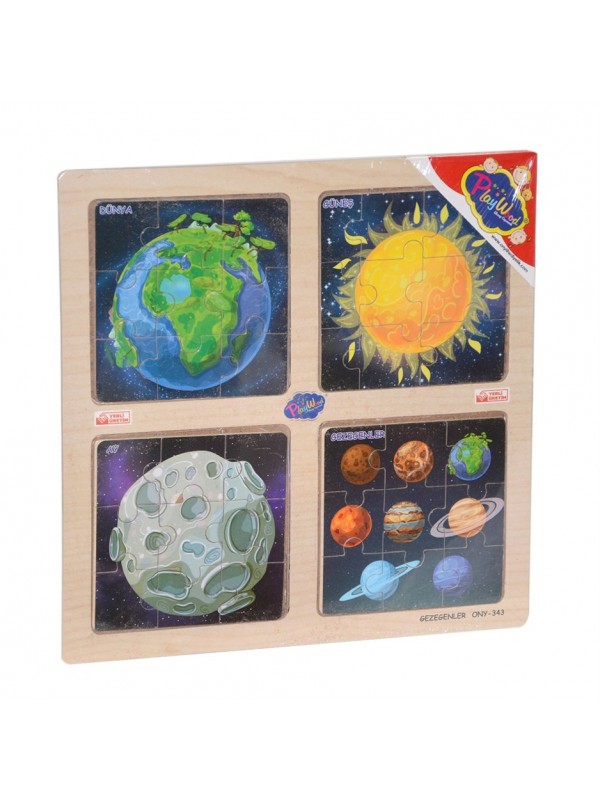 ONY-343/344/345/346 Onyıl Ahşap Eğitici 4'lü Puzzle…