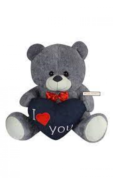 PL62546 HALLEY 60 CM I LOVE YOU KALPLİ  AYI (KOT KALPLİ)