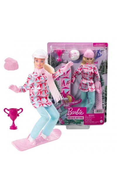 HCN32 Barbie Snowboard Sporcusu Bebek
