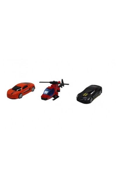 HY123 Kızılkaya Helikopterli Metal Araç Seti 3’lü