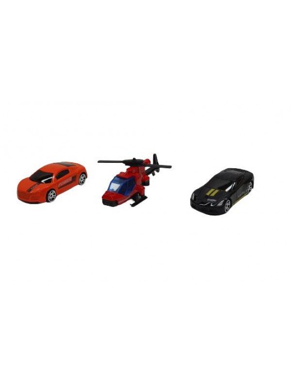 HY123 Kızılkaya Helikopterli Metal Araç Seti 3’lü…