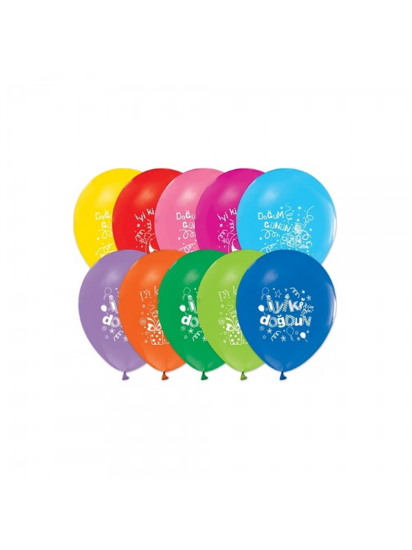 BMB1020THB8891 BALONEVİ 1+1 İYİKİ DOĞDUN BASKILI 12" MAKARON…