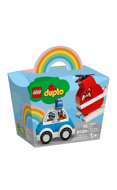 LED10957 LEGO DUPLO İLK İTFAİYE HELİKOPTERİM VE POLİS ARABAM 10957 KURTARMA ARAÇLARI; EĞİTİCİ POLİS