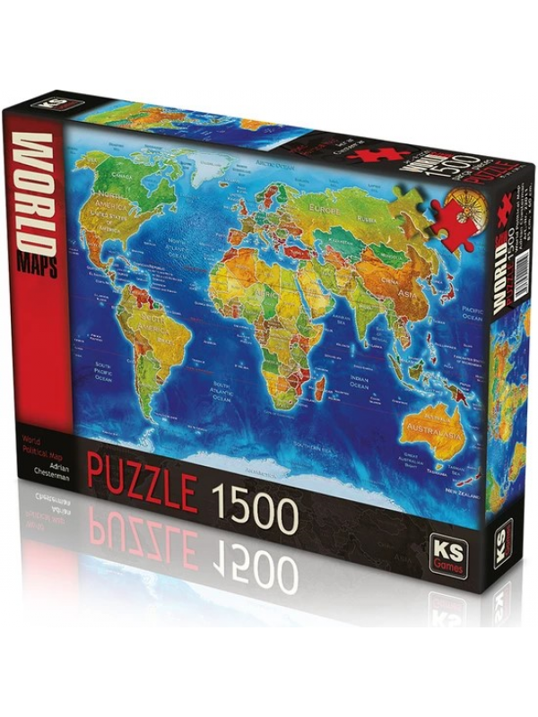 22011 ONUR PUZZLE 1500 WORLD POLİTİCAL MAP…
