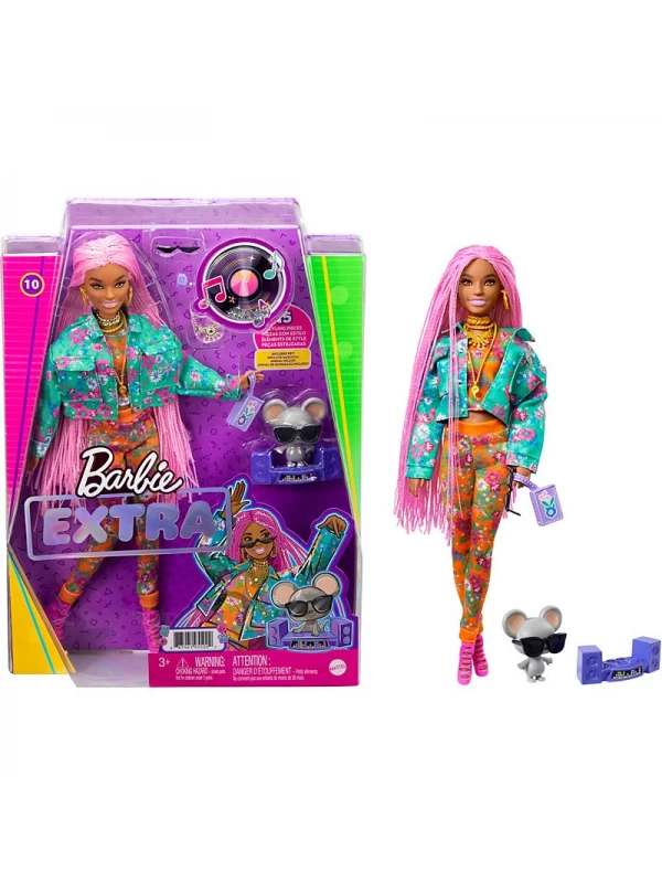 GXF09 Barbie Extra Pembe Örgü Saçlı Bebek…