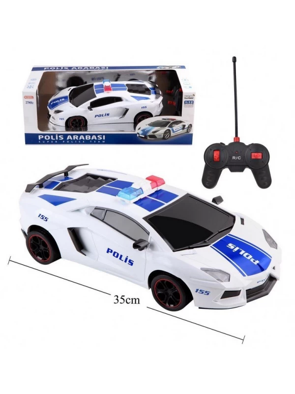 TOY-13 Uzaktan Kumandalı Usb Şarjlı Işıklı Polis Arabası ''35 cm''…