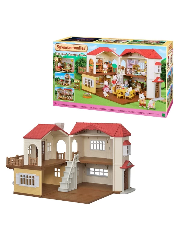 EST5302 Sylvanian Families Kırmızı Çatılı Işıklı Şehir Evi…