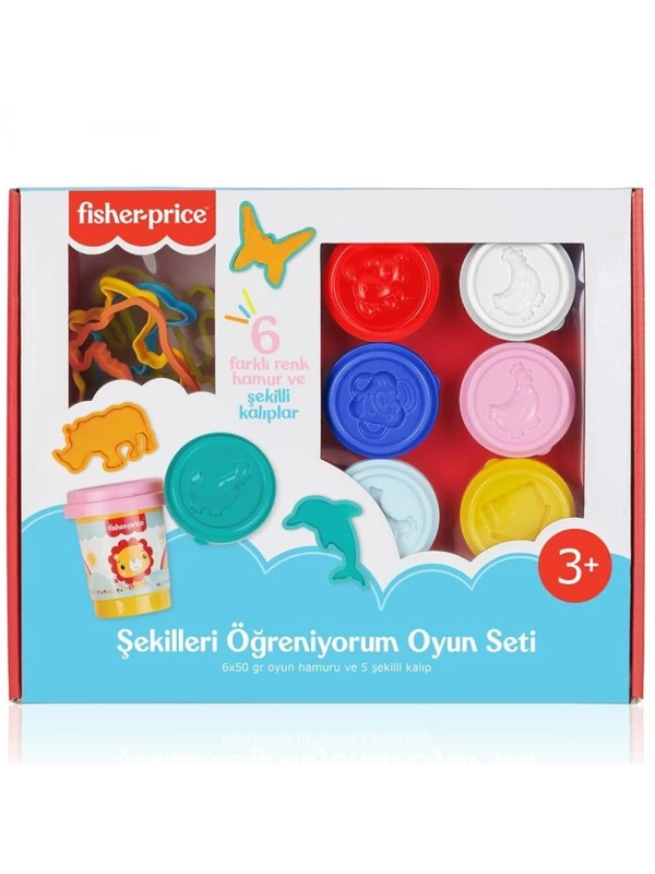 GXV33 Fisher-Price Oyun Seti Şekilleri Öğreniyorum (6X50 gr Hamur ve Ka…