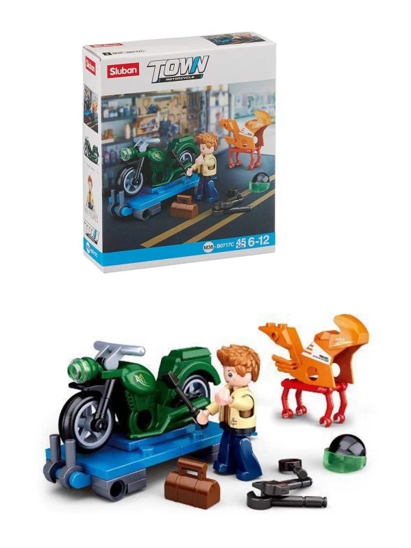 B0717C Sluban Town Retro Motor Lego Set ''45 Parça''…
