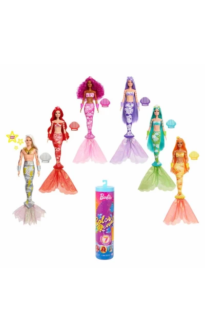 HDN68 Barbie Color Reveal Renk Değiştiren Sürpriz Bebekler Gökkuşağı Deniz Kızı Serisi