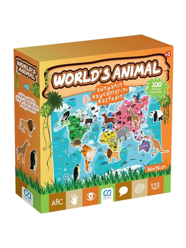 CA.5152 Worlds Animal 100 Parça Çocuk Puzzle…