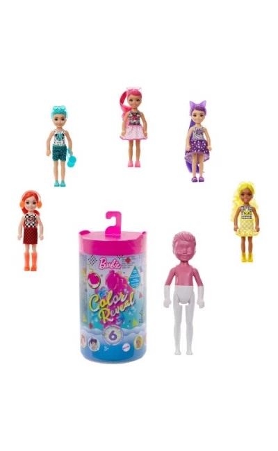 GWC60-GTT24 Mattel Barbie Color Reveal Renk Değiştiren Renk Bloklu Sürpriz Chelsea Bebekler Seri 2