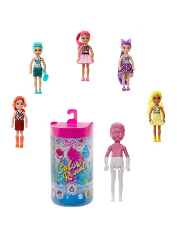 GWC60-GTT24 Mattel Barbie Color Reveal Renk Değiştiren Renk Bloklu Sürp…