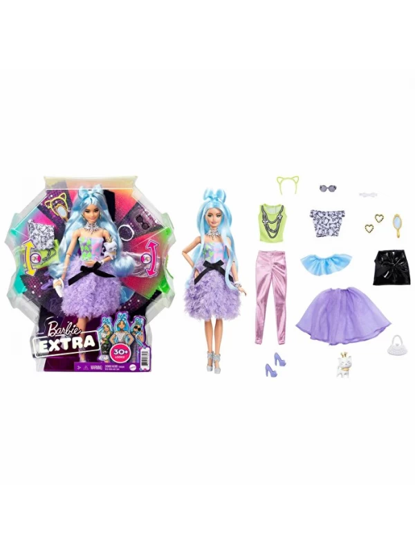 GYJ69 Barbie Extra ve Aksesuarları Mavi Saçlı Bebek…