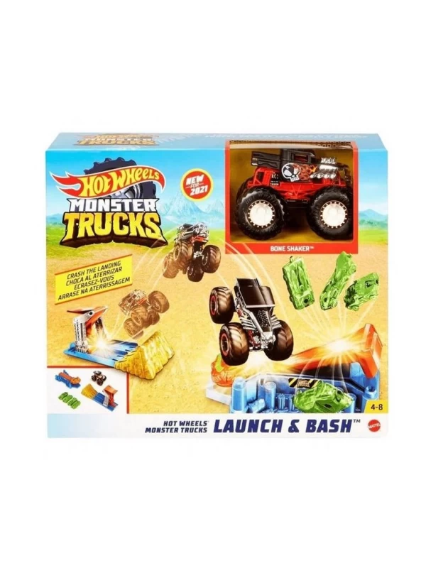GVK08 HOT WHEELS MONSTER TRUCKS FIRLAT VE ÇARPIŞ OYUN SETİ…