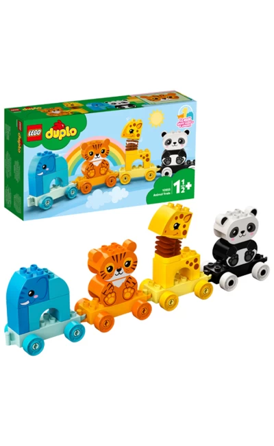LED10955 LEGO DUPLO İLK HAYVAN TRENİM 10955 FİL, KAPLAN, ZÜRAFA VE PANDA İÇEREN KÜÇÜK ÇOCUKLARA YÖNE