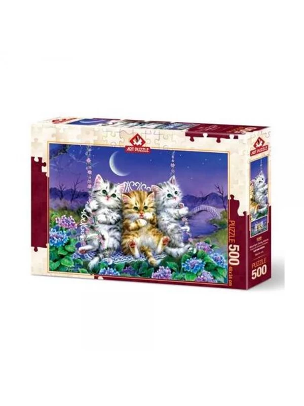 5086 AYIŞIĞINDA SALLANAN KEDİLER 500 PRÇ PUZZLE…